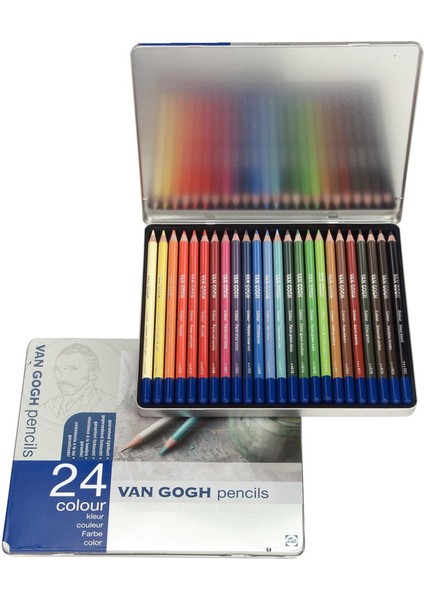 : Kuru Boya Kalem Seti : 24 Renk (Metal Kutu)