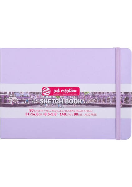 Art Creation : Sert Kapak Eskiz Defteri : 140 gr : Eflatun : 21 cm x 15 cm