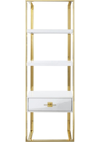 Rihanna Gold Metal Beyaz Çalışma Masası ve 2 Adet Kitaplık fiyatları