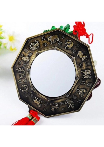 Çin Feng Shui Bagua Bakır Ayna 14 cm Köşeli