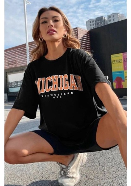 Unisex Michigan Tasarım Tshirt