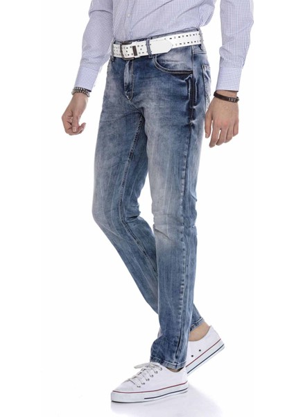 CD319 Eskitilmiş Mavi Slim Fit Erkek Jean Kot Pantolon modelleri