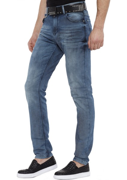 CD374 Slim Fit Dar Paça Jean Mavi Erkek Kot Pantolon