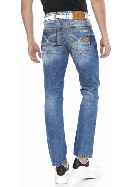 CD669 Kalın Dikiş Detaylı Straight Fit Jeans indirimleri