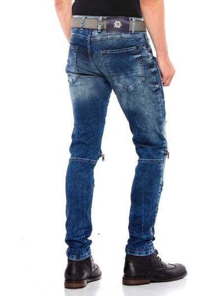 CD551 Dizleri Fermuarlı Sokak Modası Skinny Erkek Kot Pantolon indirimleri