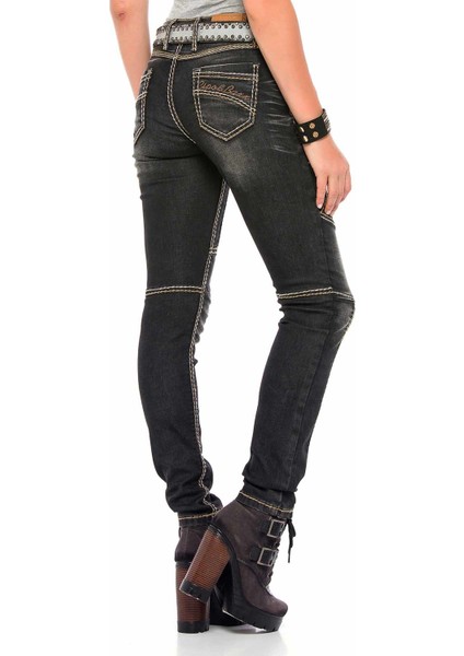 WD382 Renkli Nakışlı Slim Bayan Jeans Pantolon fırsatları