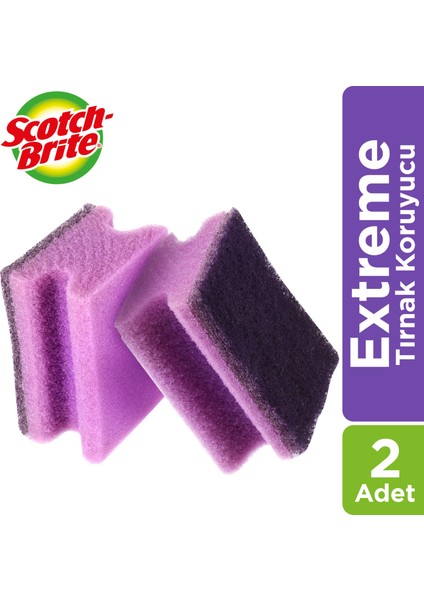 Scotch Brite Extreme Bulaşık Süngeri Tırnak Koruyucu 2 Adet