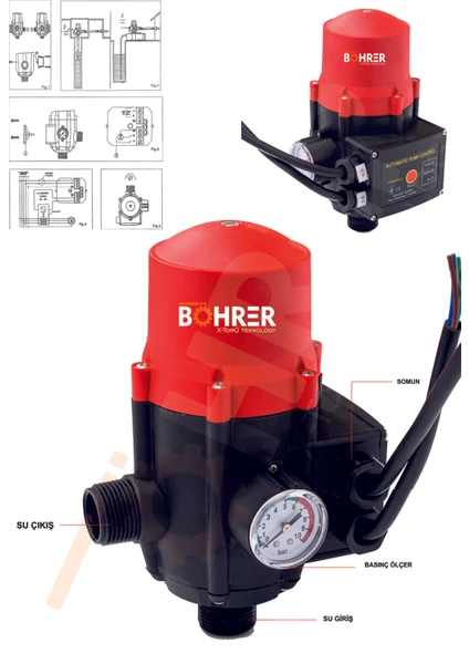 Böhr Pompa Hidrofor Otomatiği - Seviye Kontrol Cihazı Hidromat - Otomatik Aç- Kapa