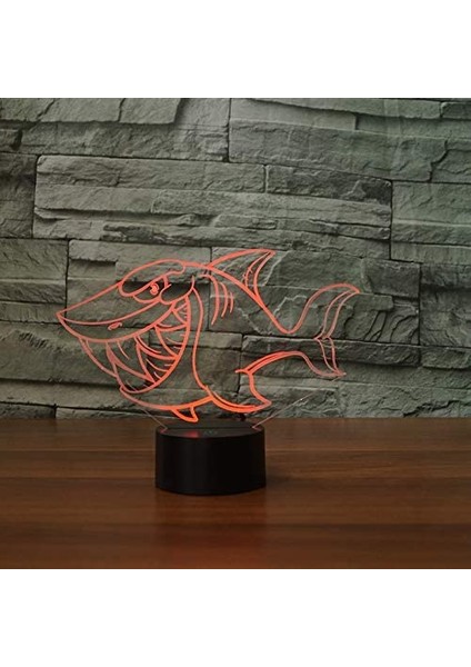 3D Dekoratif Figürlü 87 Renk Seçenenekli LED Gece Lambası - Siyah (Yurt Dışından)