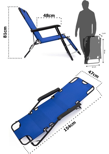 Katlanır Şezlong Plaj Şezlongu Portatif Kamp Sandalyesi ve Bahçe Şezlongu