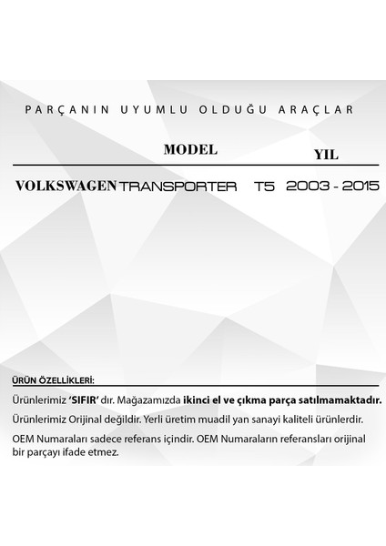 Volkswagen Transporter T5 Için Kalorifer Kumanda Teli