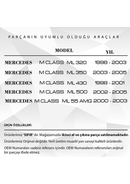 Mercedes W163 Için Kapı Kilidi Tamir Seti (Sağ-Sol) fiyatları