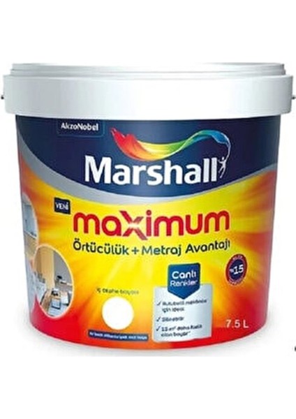 Maximum Silikonlu Ipek Mat Bm Baz Iç Cephe Boyası 7,5 Lt