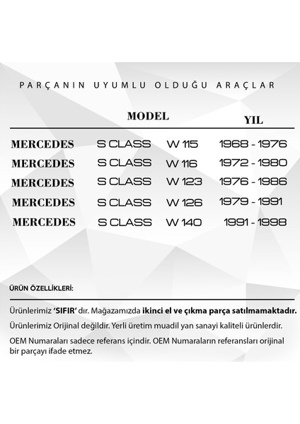 Mercedes W115, W116, W123, W126, W140 Için Sunroof Toz Lastiği fiyatları