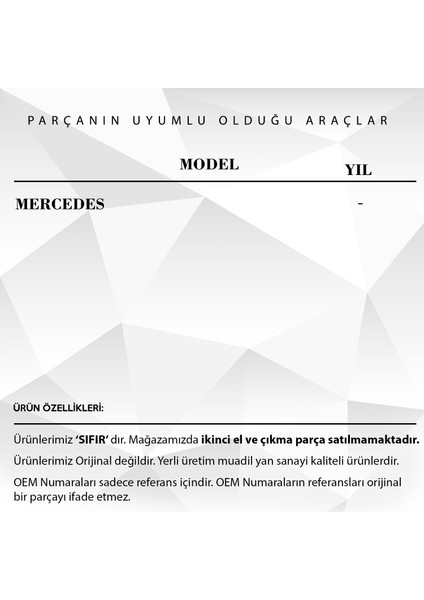 Mercedes Için Sunroof Motor Dişlisi Çapı : 17,3 mm