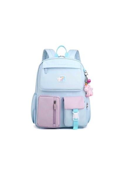 Öğrenci Sırt Çantası - Okul, Seyahat Veya Büyük Bölmeli Çalışma Bookbag (Mavi)