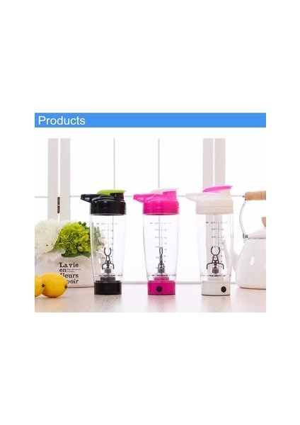 600 ml Su Şişesi Protein Güç Otomasyonu Kahve Blender Süt Çalkalayıcı Mikser Akıllı Otomatik Hareketi Drinkware | 600 ml Su Şişesi | Şişe Proteinwater Şişesi (Pembe)