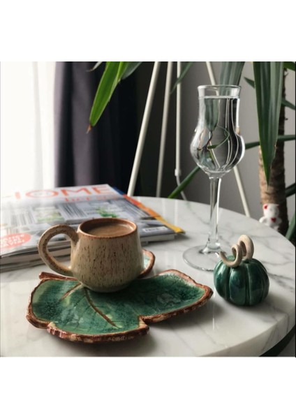 Tulu Seramik Tulû Seramik Incir Yaprak Tasarım Bej El Yapımı Seramik Türk Kahvesi Fincanı fiyatları