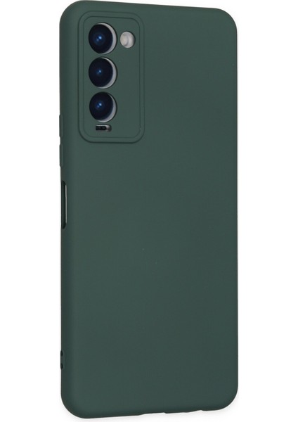 Tecno Camon 18T Kılıf Lansman Içi Kadife Lüx Tasarım Silikon Kapak - Koyu Yeşil modelleri