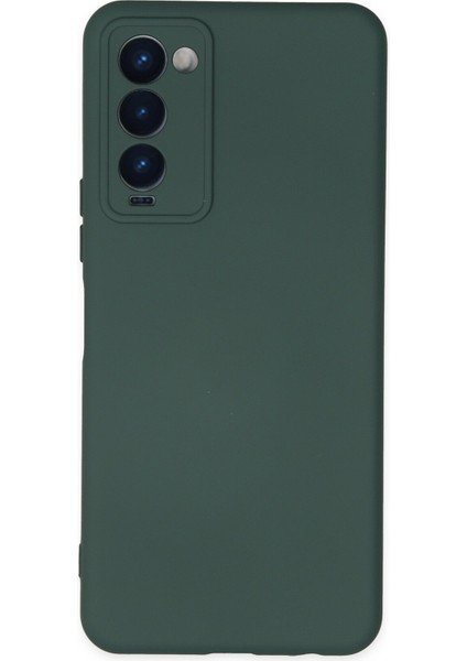 Tecno Camon 18T Kılıf Lansman Içi Kadife Lüx Tasarım Silikon Kapak - Koyu Yeşil