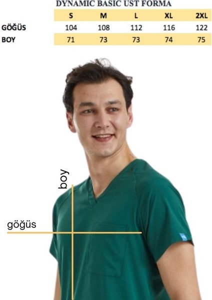 Basıc Doktor, Hemşire Forması Üst – Erkek, Siyah fırsatları