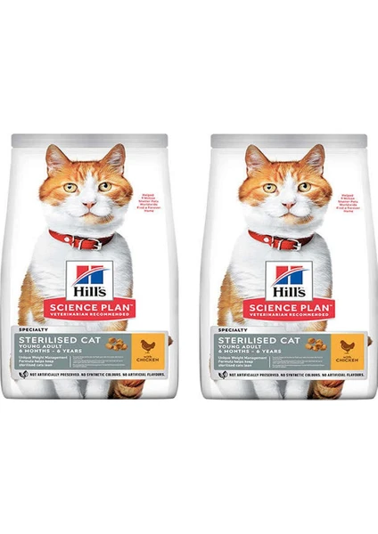 Hill's Tavuklu Kısırlaştırılmış Kedi Maması 3 kg 2 Adet