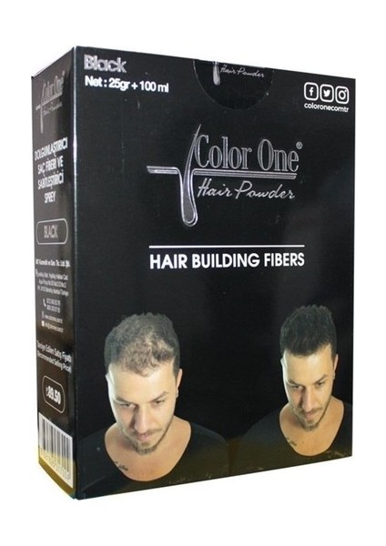 Hair Powder Black Dolgunlaştırıcı Saç Fiberi.25 Gr +100 Ml
