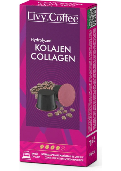 Livy Coffee Kolojen - Collagen Nespresso Uyumlu Kapsül Kahve 10 Kapsül