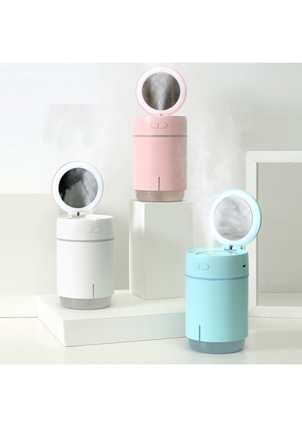 K005 Taşınabilir Nemlendirici LED Dolgu Işık Makyaj Aynası USB Mini Nemlendirici (Mavi)(Yurt Dışından)