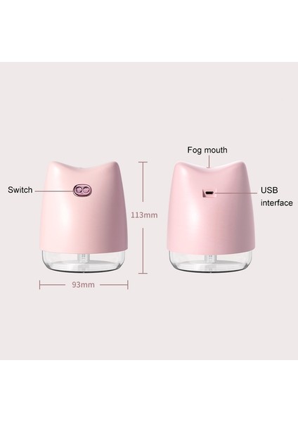 WT-H13 Renkli Gece Işıkları ile Muzzy Domuz Atomize Nemlendirici, Su Tankı Kapasitesi: 270ML (Pembe)(Yurt Dışından) fiyatları