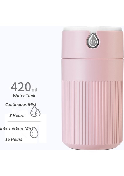 420ML Dilsiz Hava Nemlendirici USB Uçucu Yağ Difüzör Aromaterapi Nemlendirici LED Gece Lambası (Beyaz)(Yurt Dışından) modelleri