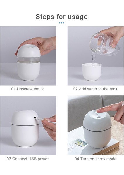 Dezenfeksiyon Nemlendirici USB Ev Sessiz Yatak Odası Büyük Kapasiteli Masaüstü Aroma Difüzör (Pembe)(Yurt Dışından)