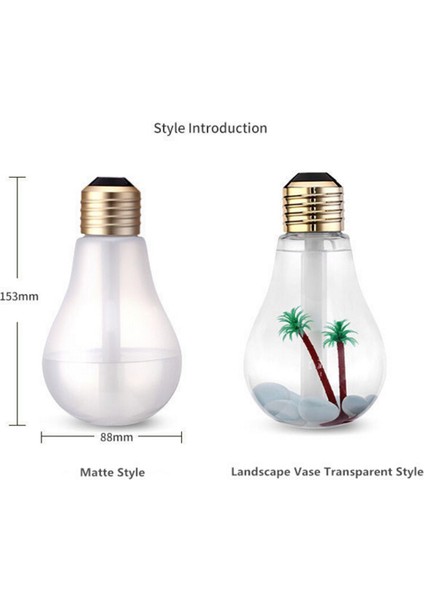 400 ml Renkli Işık Taşınabilir Ampul Şekli Aromaterapi Hava Arıtma Nemlendirici Ev / Ofis / Araba Için (Altın)(Yurt Dışından) fiyatları