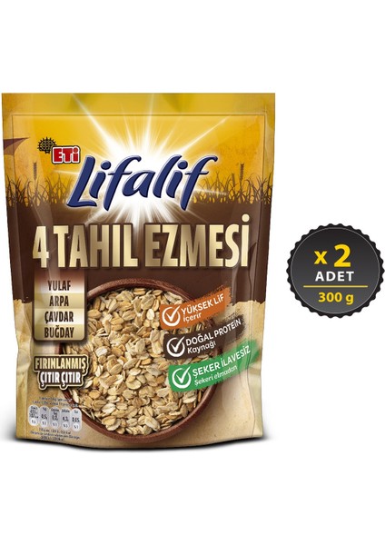 Lifalif 4 Tahıl Ezmesi 300 g x 2 Adet