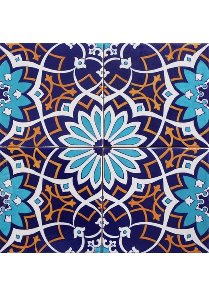 20x20 cm Sp 202 Çiçek Desen Kütahya Iznik Çini Karo