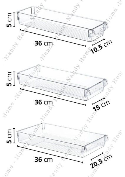 Nandy Home 9'lu Set New Clear Buzdolabı & Dolap Içi Düzenleyici Organizer