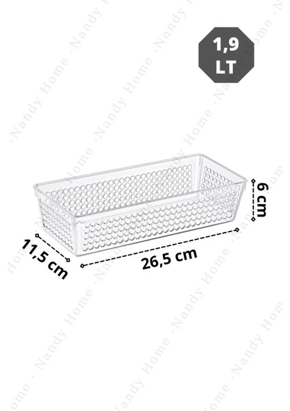 Nandy Home 1,9 Lt Handy Dar Buzdolabı & Dolap Içi Düzenleyici Organizer 26,5X11,5X6 cm