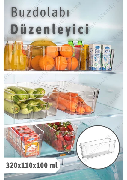 Nandy Home Buzdolabı & Dolap Içi Düzenleyici Organizer 320X110X100 ml Şeffaf