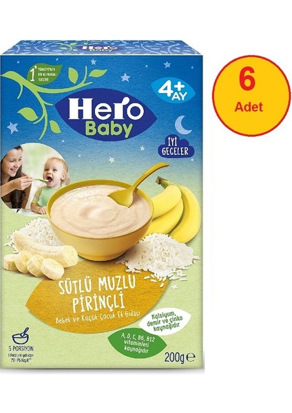 Sütlü Muzlu Pirinçli Gece 200 gr Mama x 6 Adet