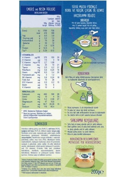 Sütlü Muzlu Pirinçli Gece 200 gr Mama x 6 Adet fırsatları