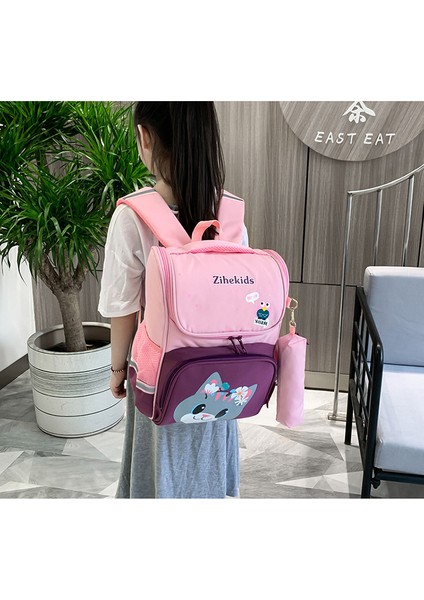 Sevimli Kedi Desenli Kalem Kutulu Sırt Çantası Seti - Pembe (Yurt Dışından) fiyatları