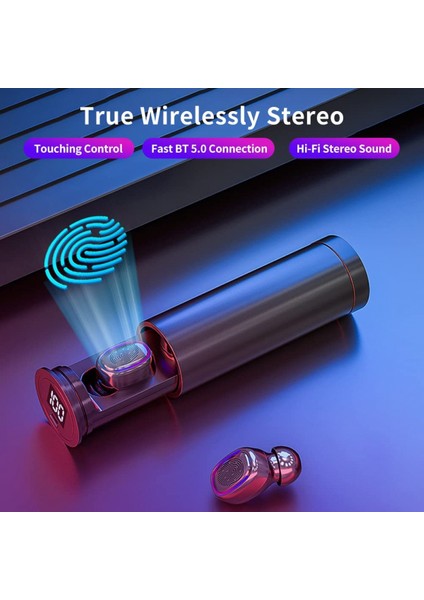 Hi-Fi Stereo Sesli Kulaklıklar Şarj Kutusu Dokunma Kontrollü Gerçek Kablosuz Stereo Bt 5.0 Egzersiz Koşu Seyahat Için Kablosuz Kulaklıklar Pembe (Yurt Dışından)