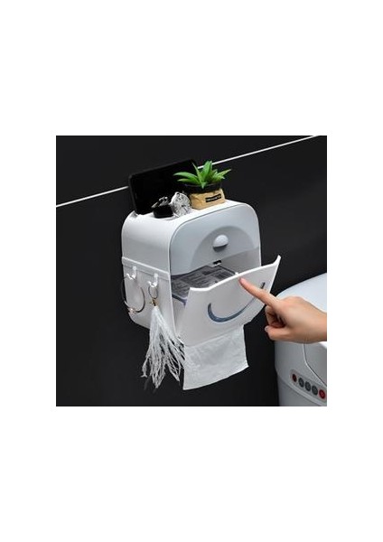 Banyo Su Geçirmez Doku Kutusu Çekmece Plastik Multifold Kağıt Havlu Tutucu Duvara Monte Saklama Kutusu (Yurt Dışından)