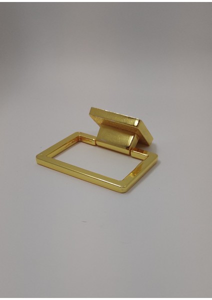 Kare Halka Mutfak Dolap Çekmece Kapak Mobilya Kulbu 32 mm Lüks Metal Kulp (Altın Renk)