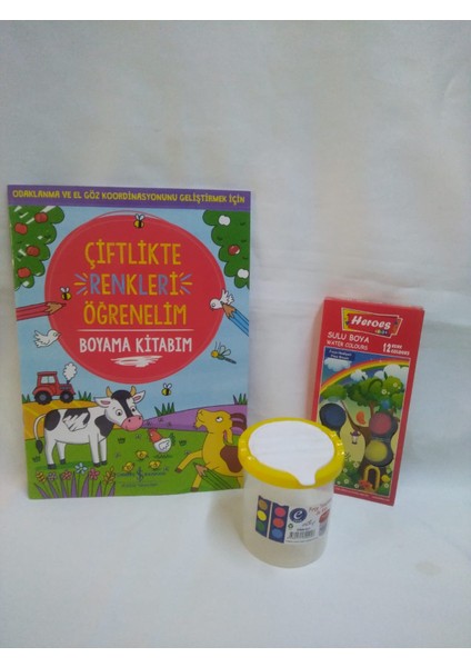 Çiftlikte Renkleri Öğrenelim Boyama Kitabı Sulu Boya (Ciltli)