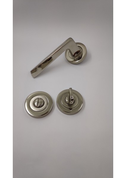 Kapı Kolu Rozetli (Wc Için) 1 Takım Inox Renk