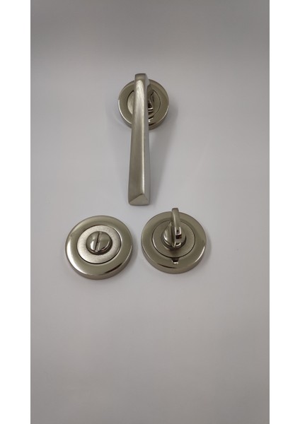 Kapı Kolu Rozetli (Wc Için) 1 Takım Inox Renk