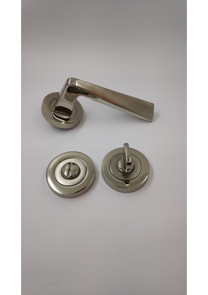 Kapı Kolu Rozetli (Wc Için) 1 Takım Inox Renk
