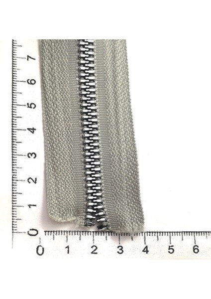 Çanta Fermuarı - Metal Diş - Gri - 5 Adet