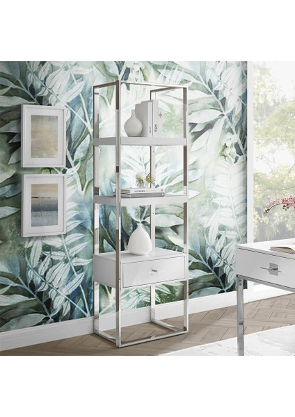 Rihanna Paslanmaz Metal Çalışma Masası ve 2 Adet Kitaplık indirimleri